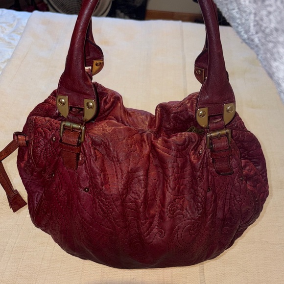 Etro Milano Rare Vintage leather hobo bag. Burgundy very soft leather. In EUC - Picture 5 of 13